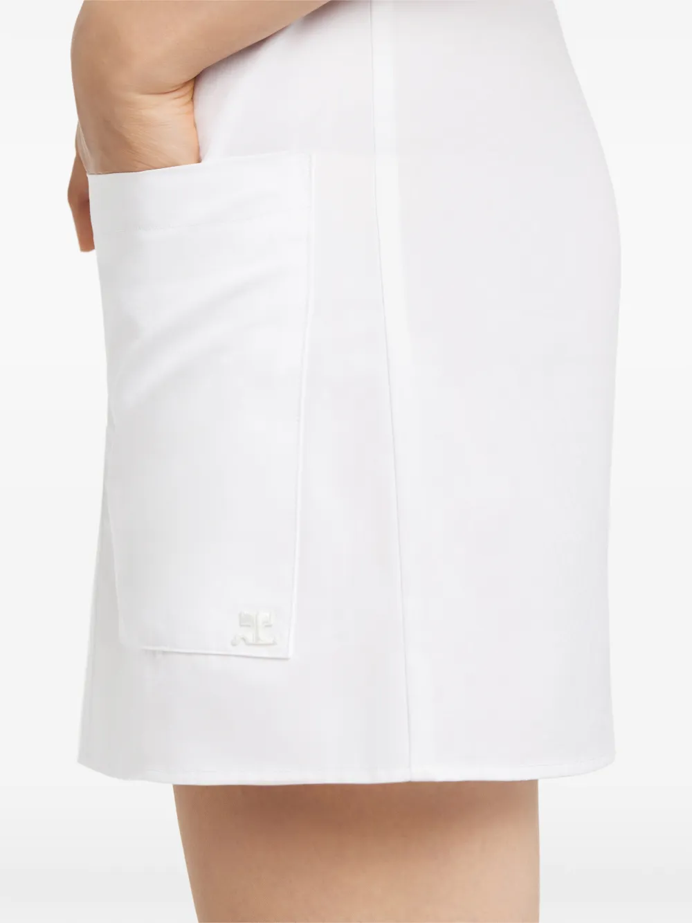 Courrèges Popeline midi-jurk Wit