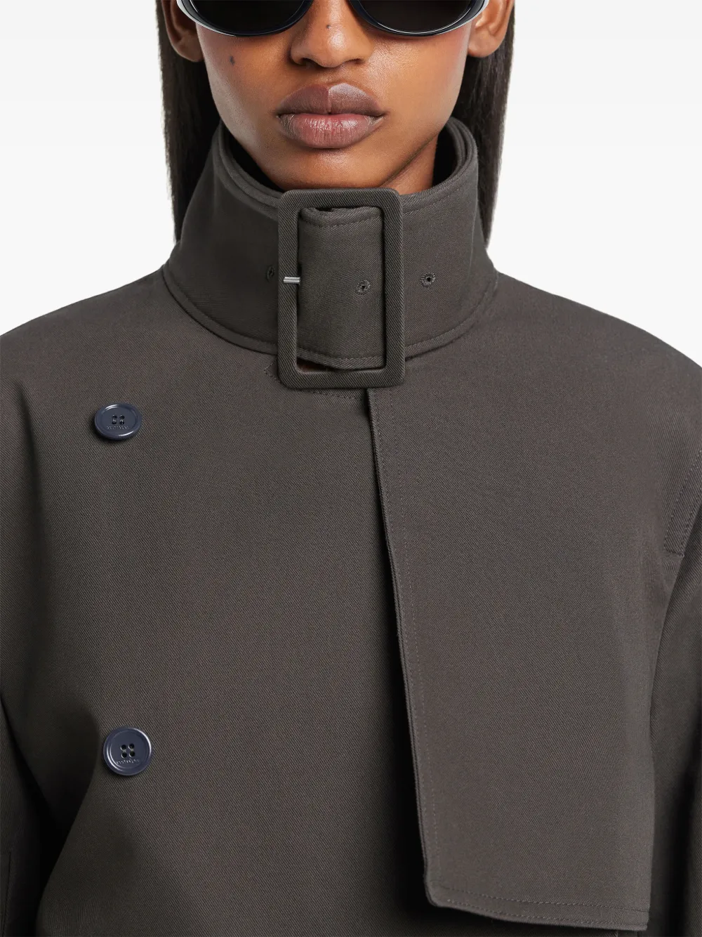 Courrèges Katoenen jack met gesp en lange mouwen Grijs