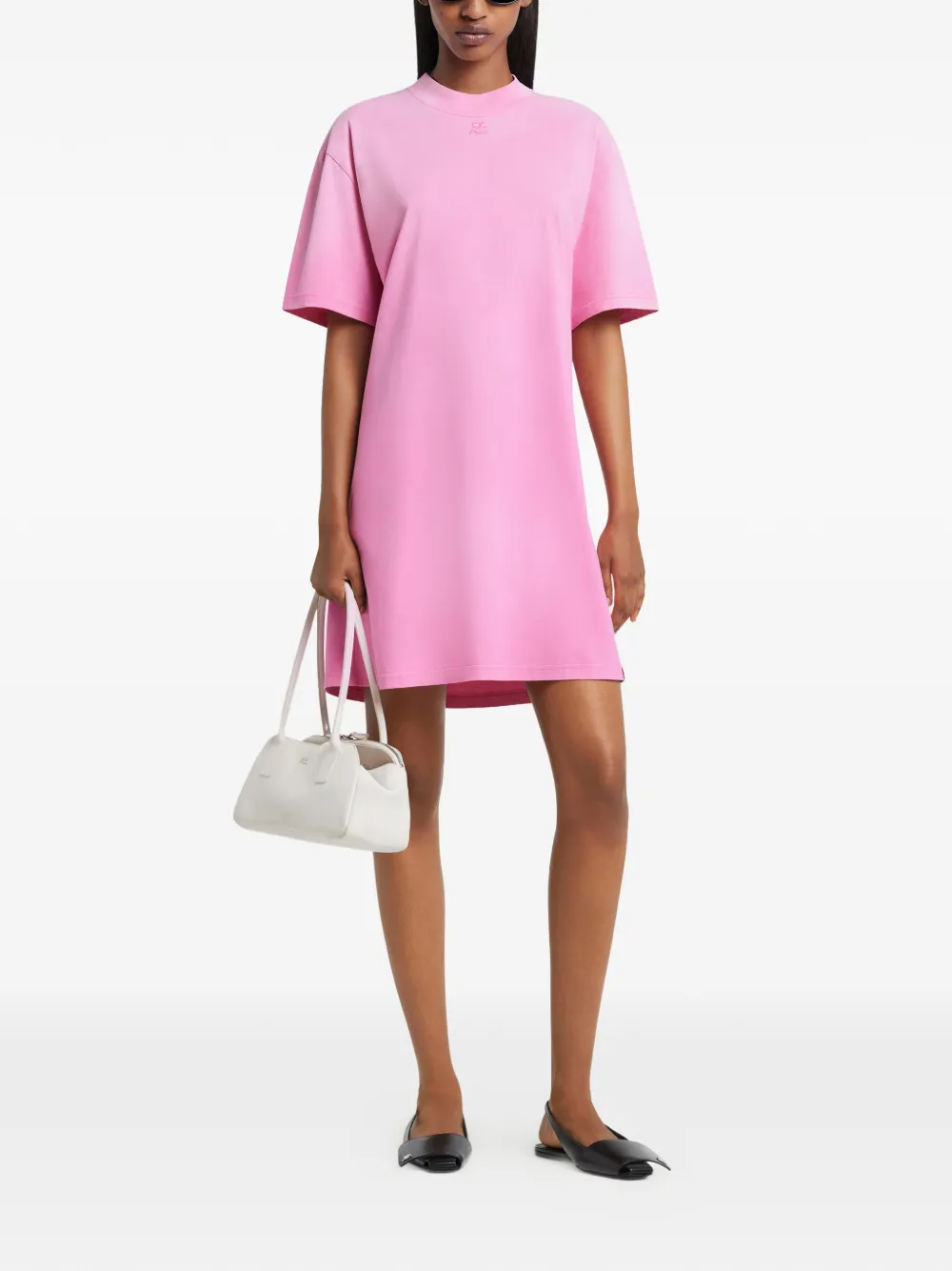 Courr&egrave;ges T-shirtjurk met korte mouwen - Roze