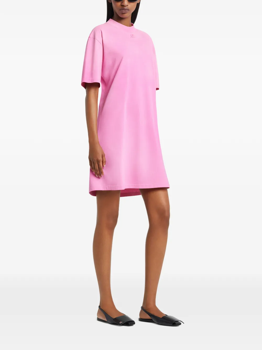Courrèges T-shirtjurk met korte mouwen Roze