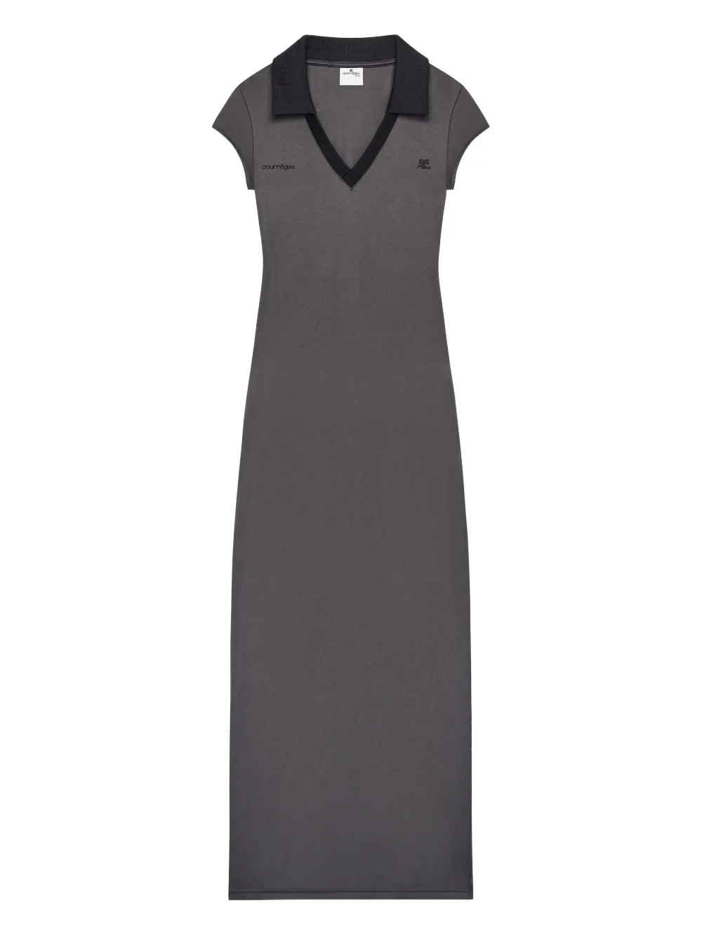 Courrèges Abito lungo con logo - Grigio