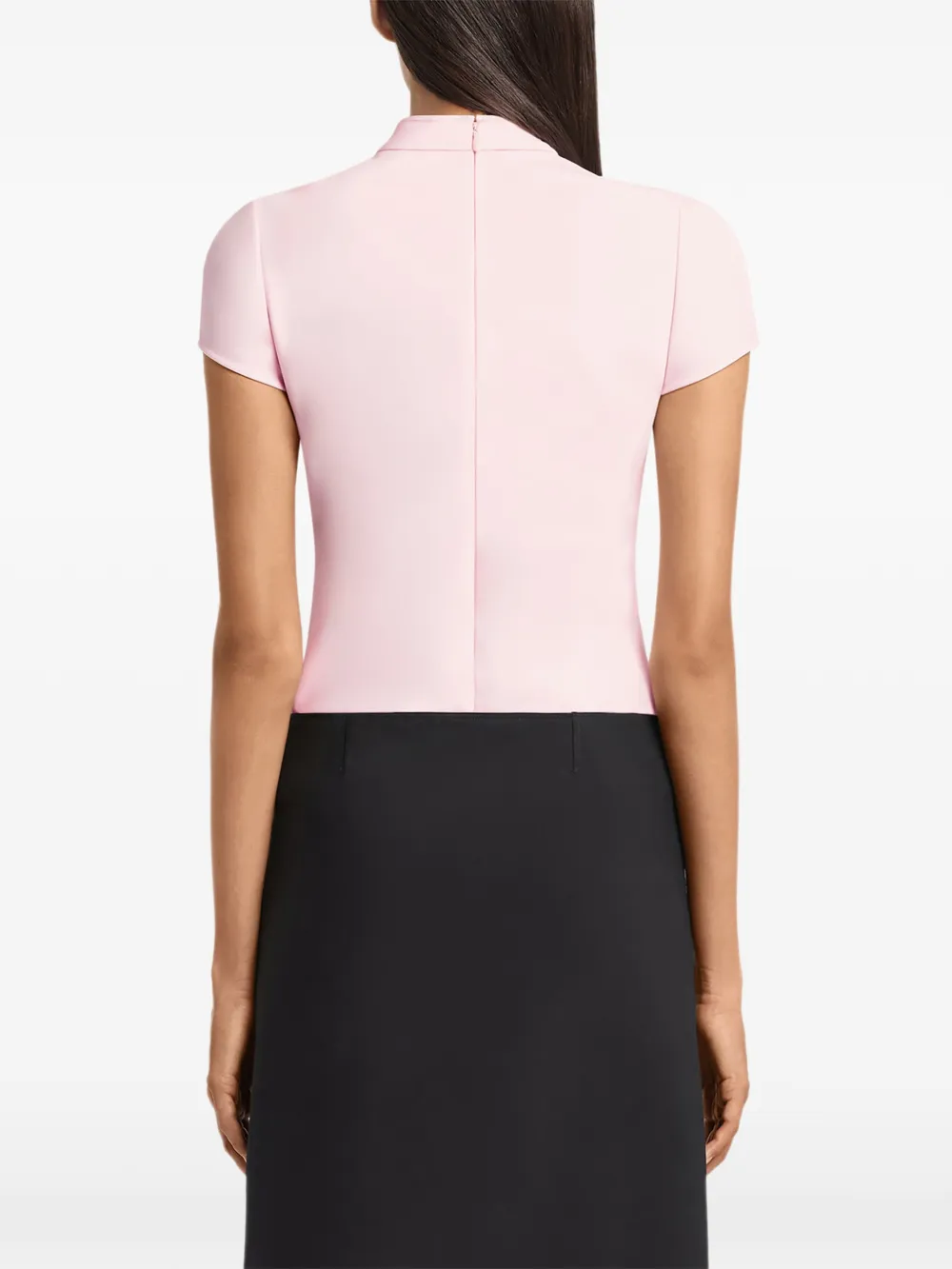Courrèges Crêpe blouse met korte mouwen Roze
