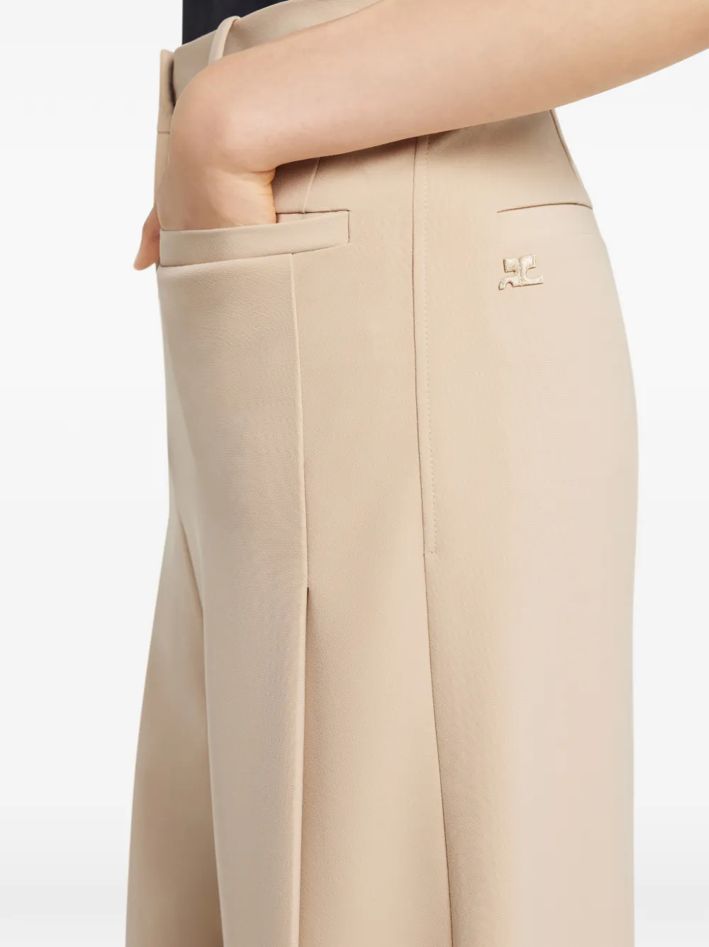 Courrèges Broek met geplooid detail Bruin