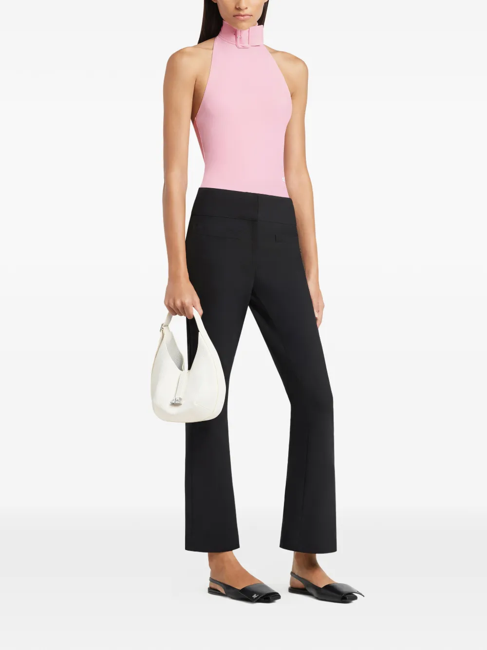 Courrèges small Hobo grained leather tote bag - Wit