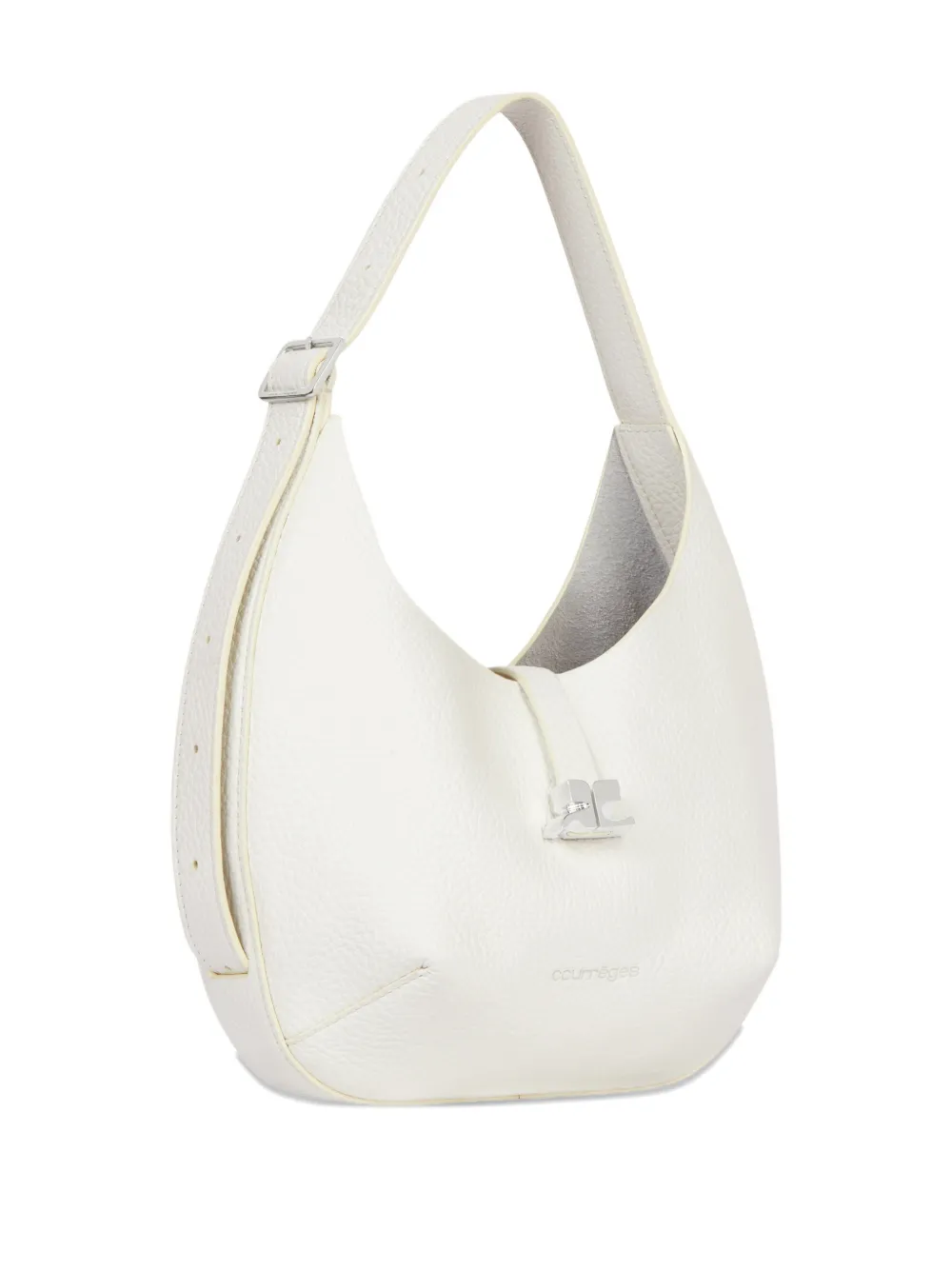Courrèges Hobo leren bewerkte shopper Wit