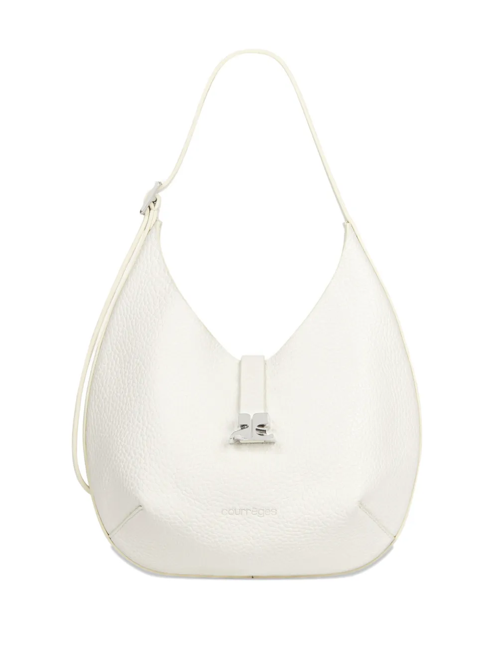 Courrèges small Hobo grained leather tote bag | White | Image 1
