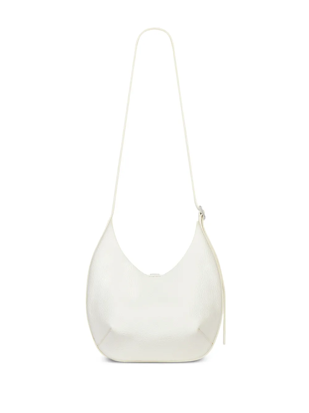  Courrèges Small Hobo Grained Leather Tote Bag - White 