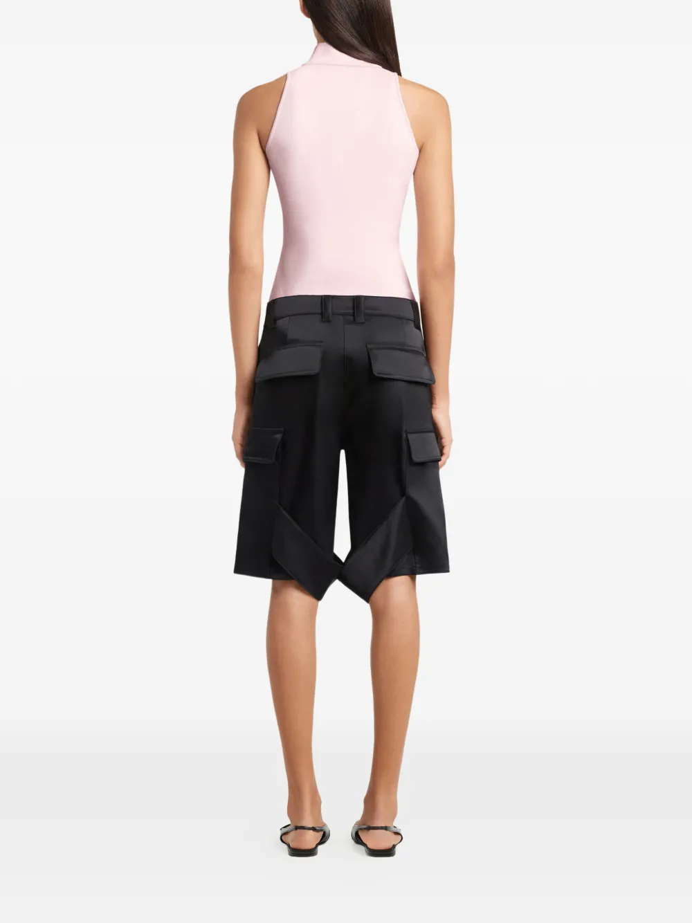 Courrèges Shorts met riemlussen Zwart