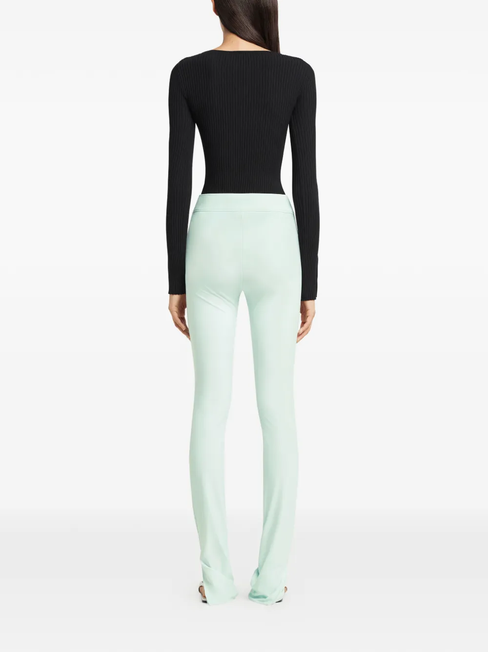 Courrèges Ribbed-knit Sweater In Black