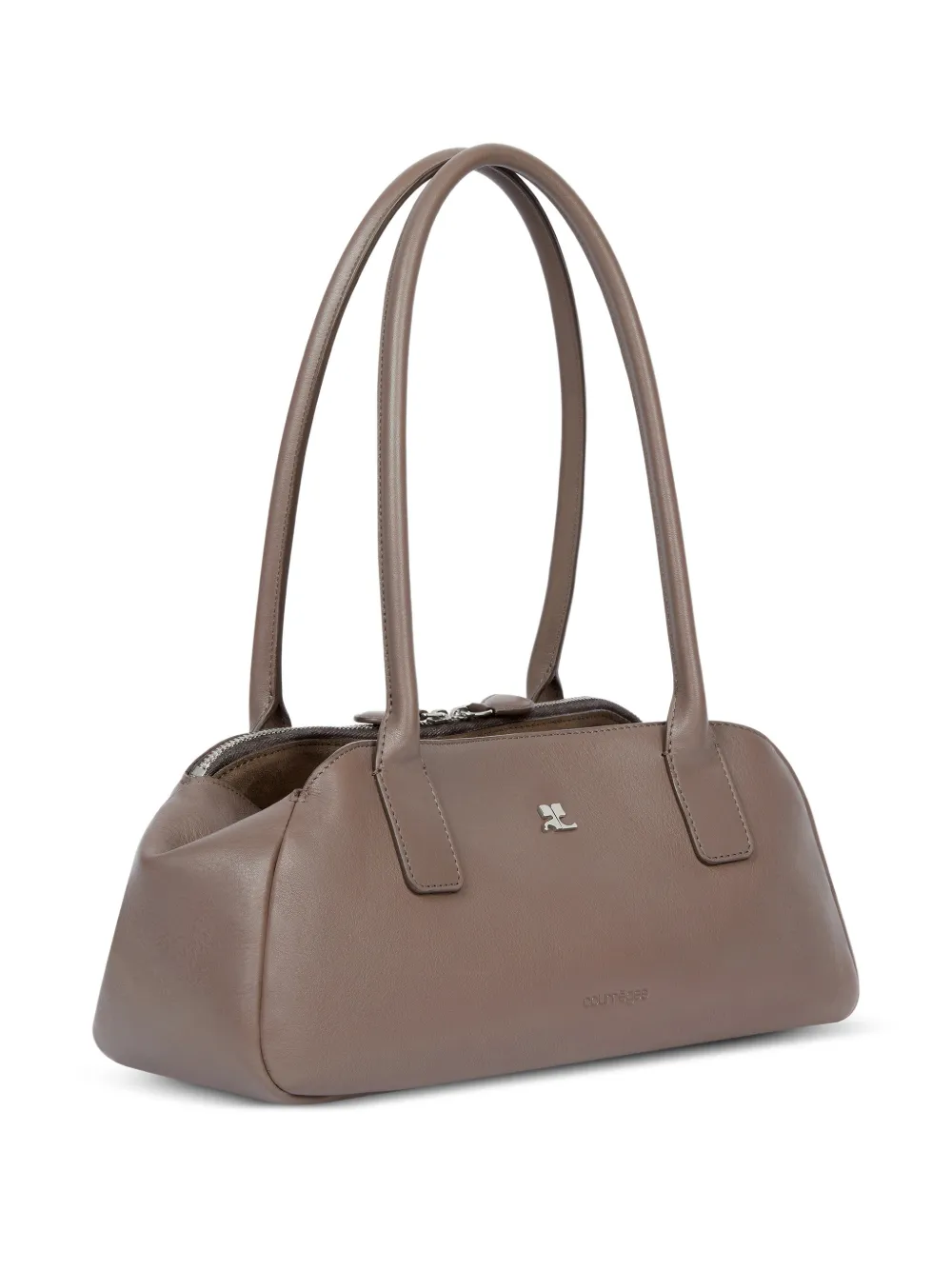 Courrèges Stripe leren schoudertas Beige