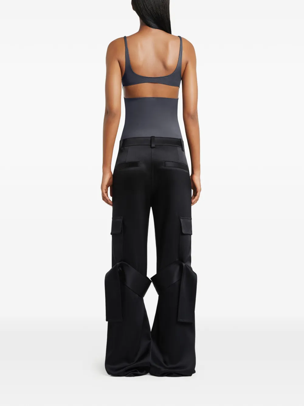 Courrèges Broek met satijnen afwerking Zwart
