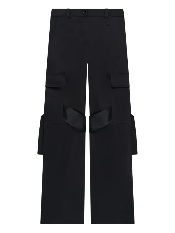 Courrèges Utility Chaps Satin Trousers in Black