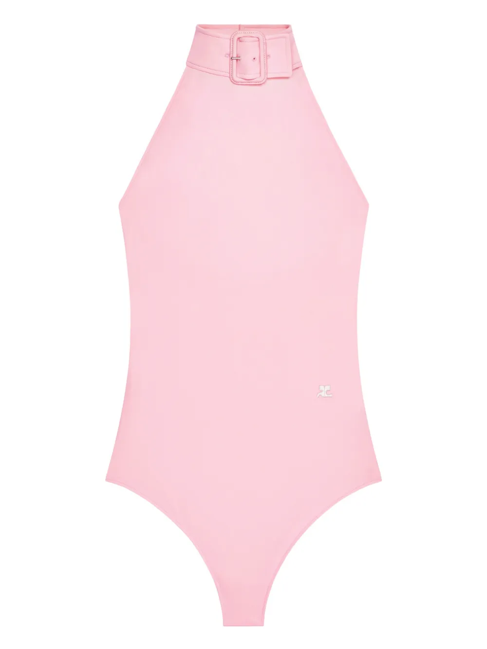 Courrèges Krepp-Body mit Schnalle - Rosa