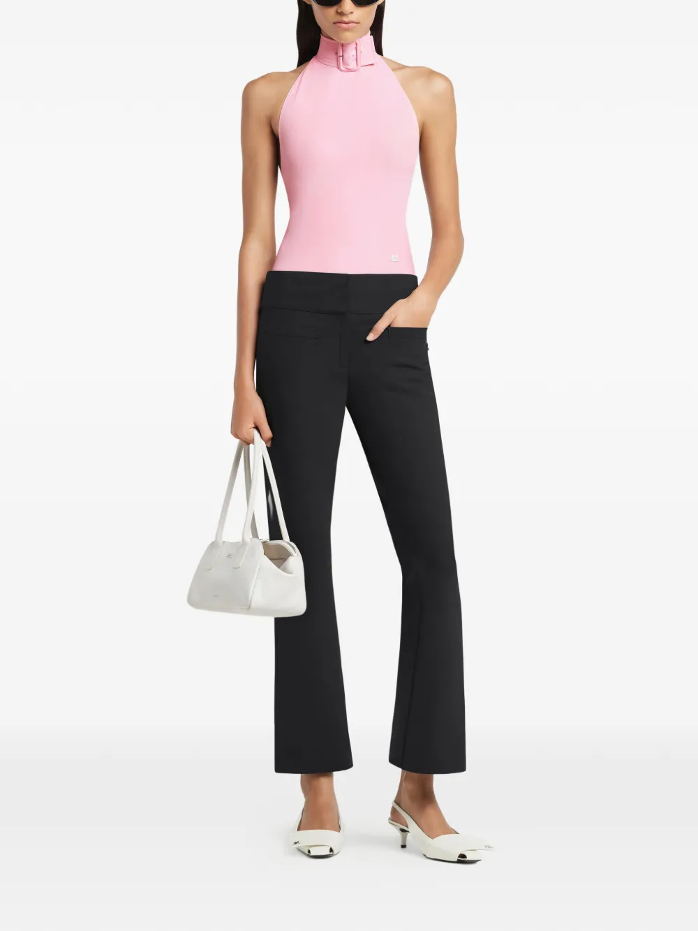 Courrèges Buckle Tech crêpe body Roze