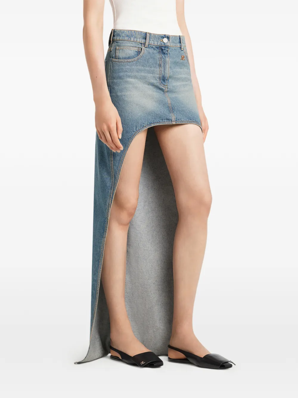 Courrèges Tanktop met gespdetail Wit