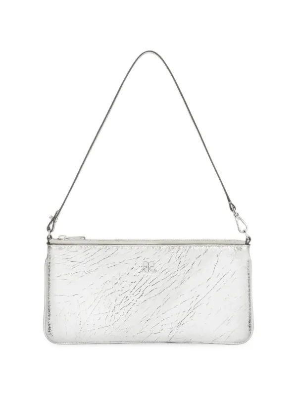 Courrèges Zipped Leather Pouch in Silver