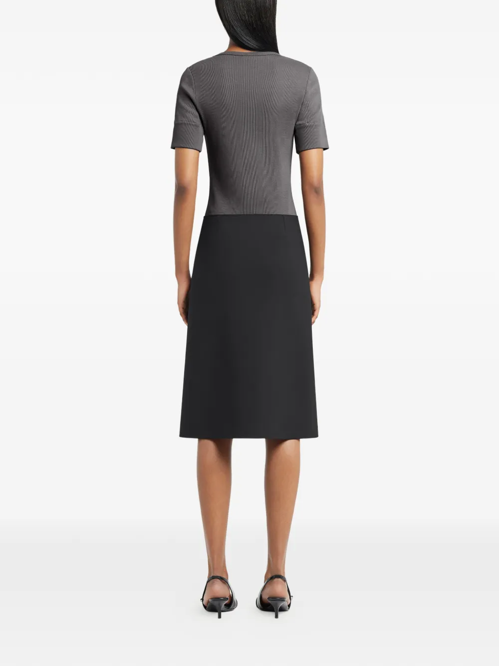  Courrèges Buttoned Ribbed T-shirt - Grey 