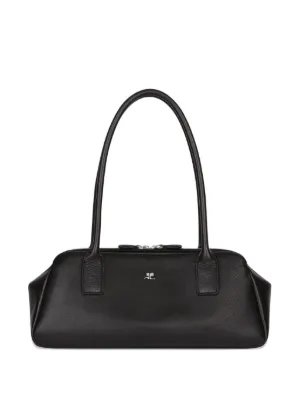 Courrèges Zip Leather Shoulder Bag | Black | FARFETCH JO