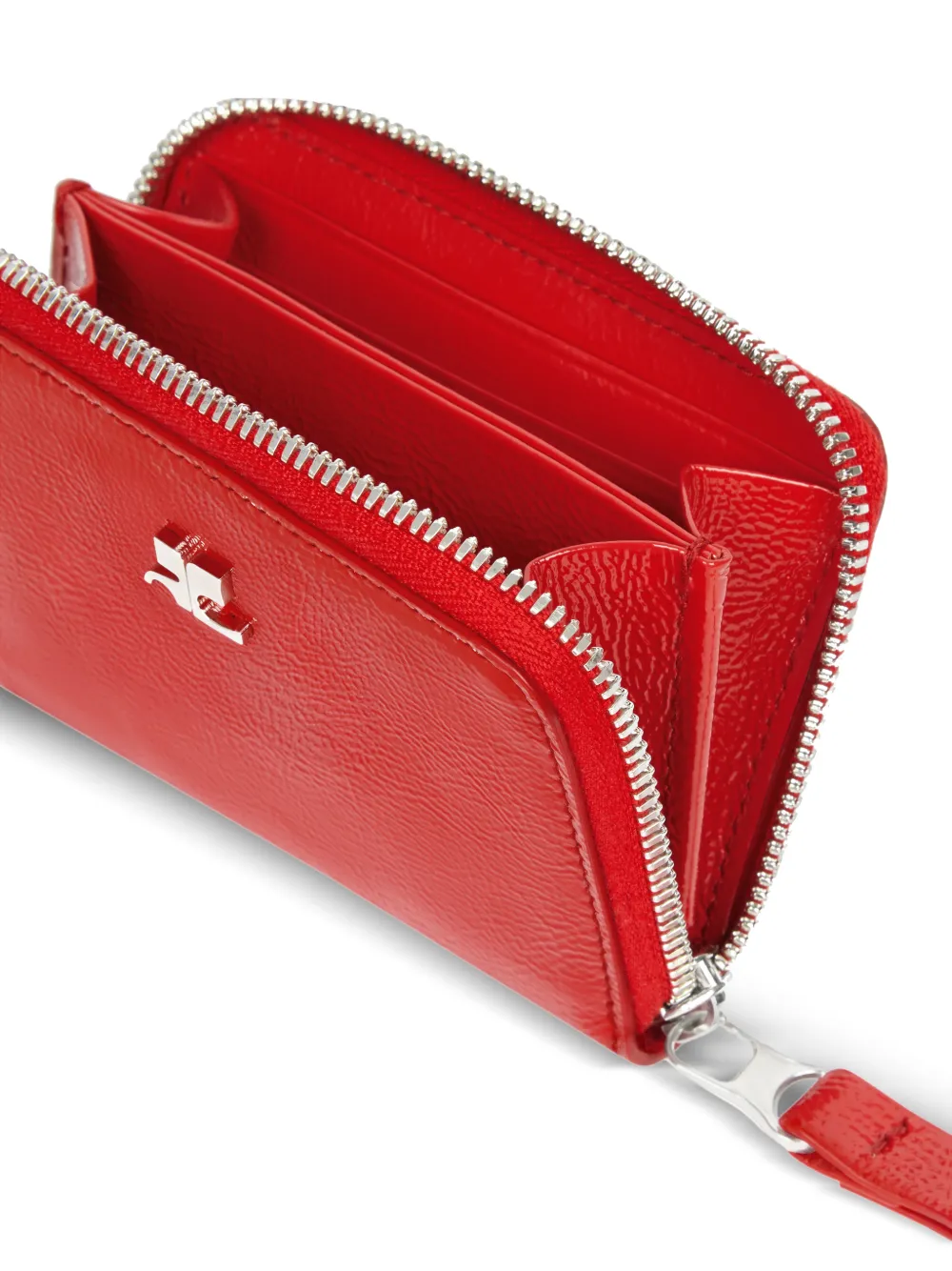 Courrèges Compacte portemonnee met rits Rood