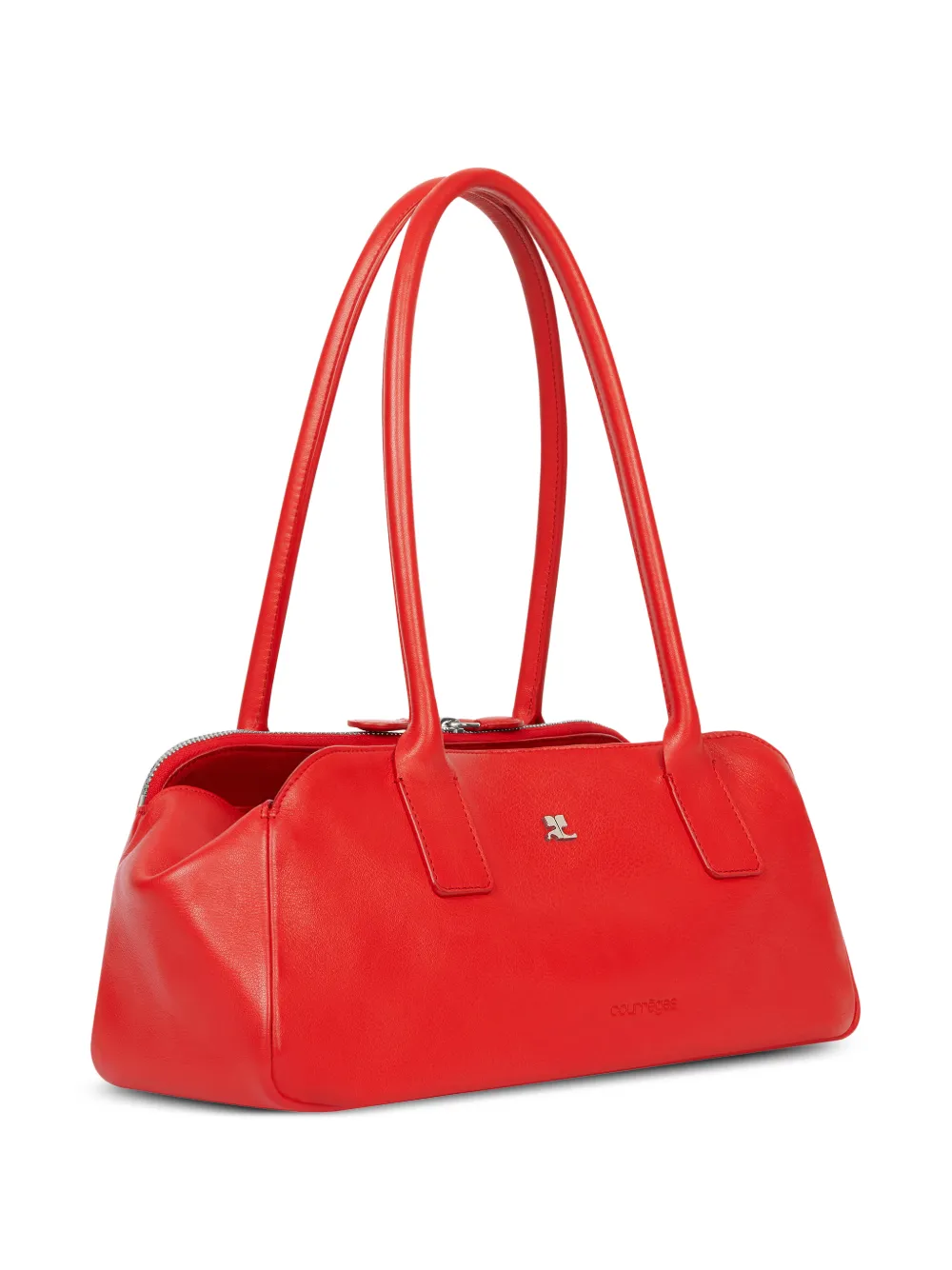 Courrèges Strip leren schoudertas Rood