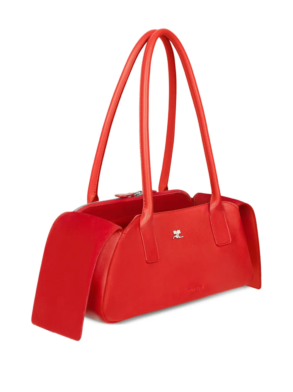 Courrèges Strip leren schoudertas Rood