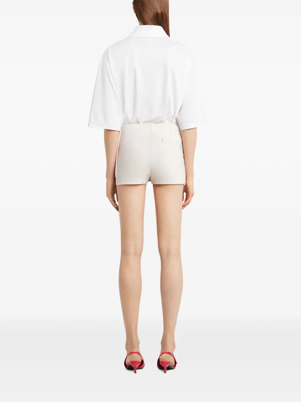 Courrèges Shorts met knopen Beige