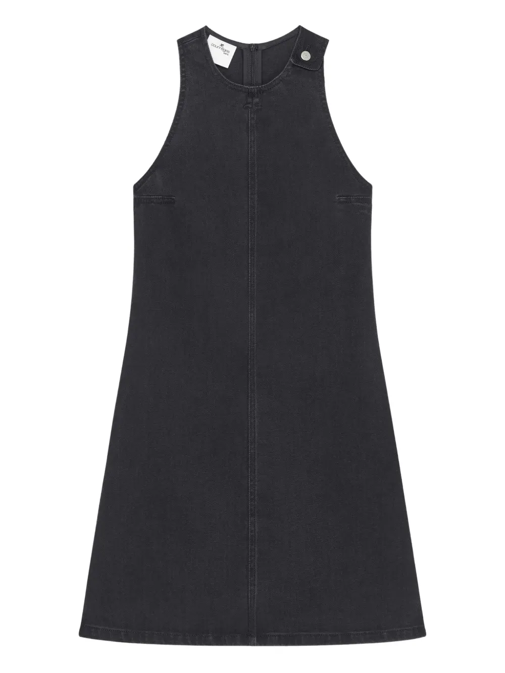 Courrèges Abito denim smanicato - Nero