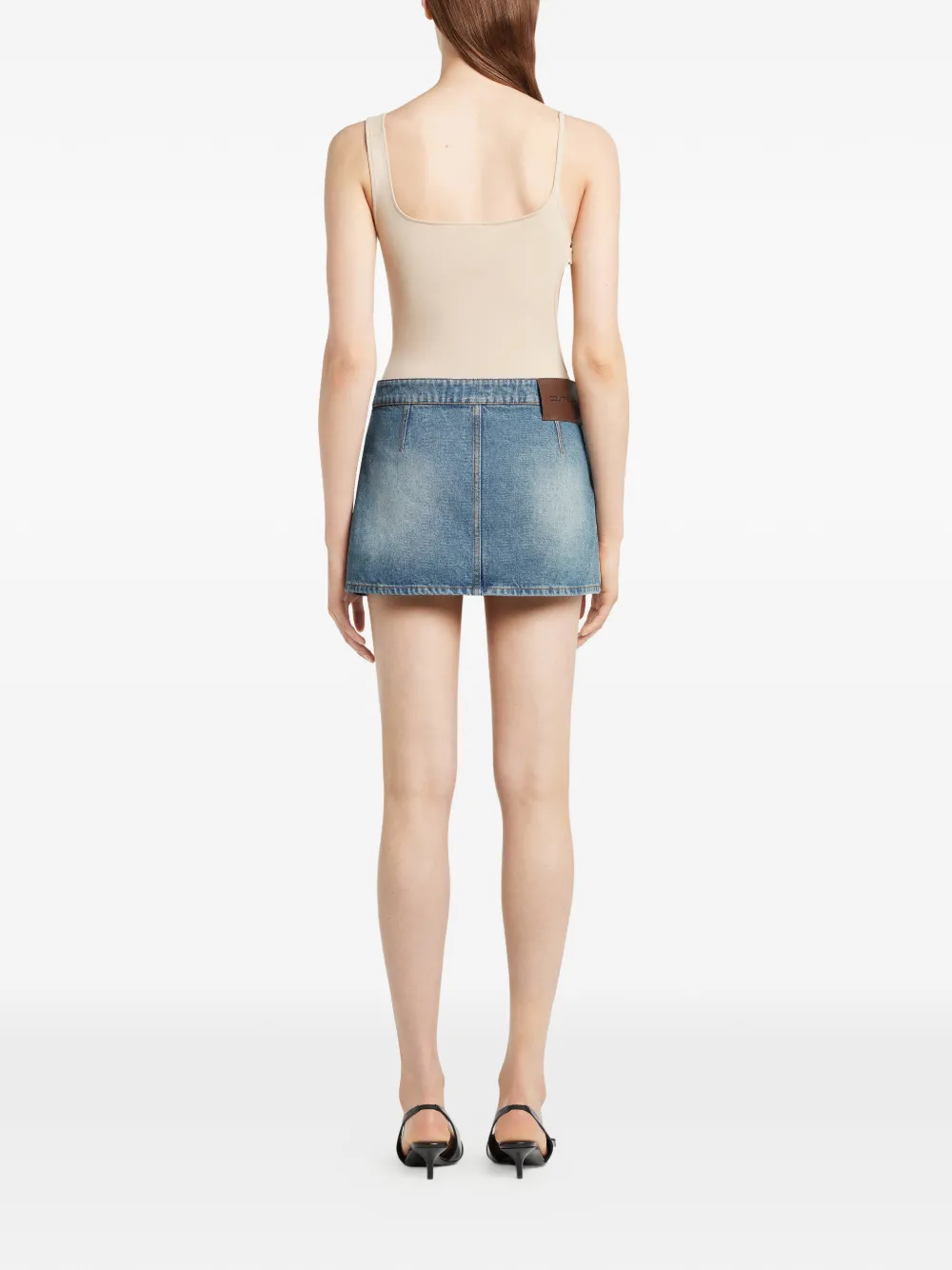Courrèges Signature denim mini-rok Blauw