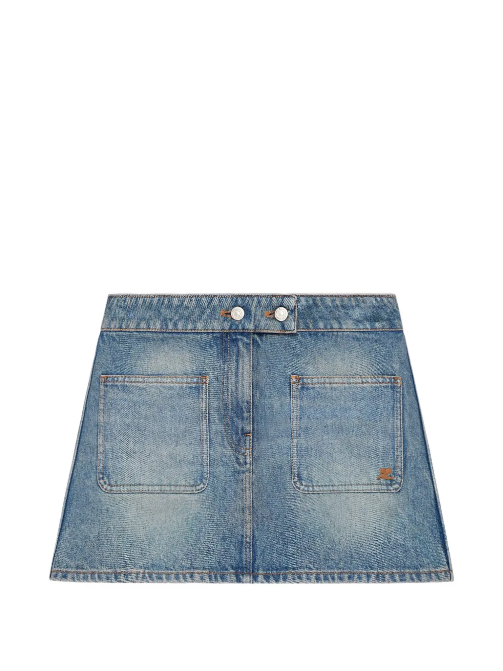 Courrèges Signature denim mini-rok Blauw