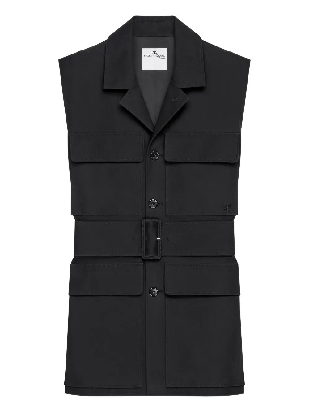 Courrèges Jacke mit Gürtel - Schwarz