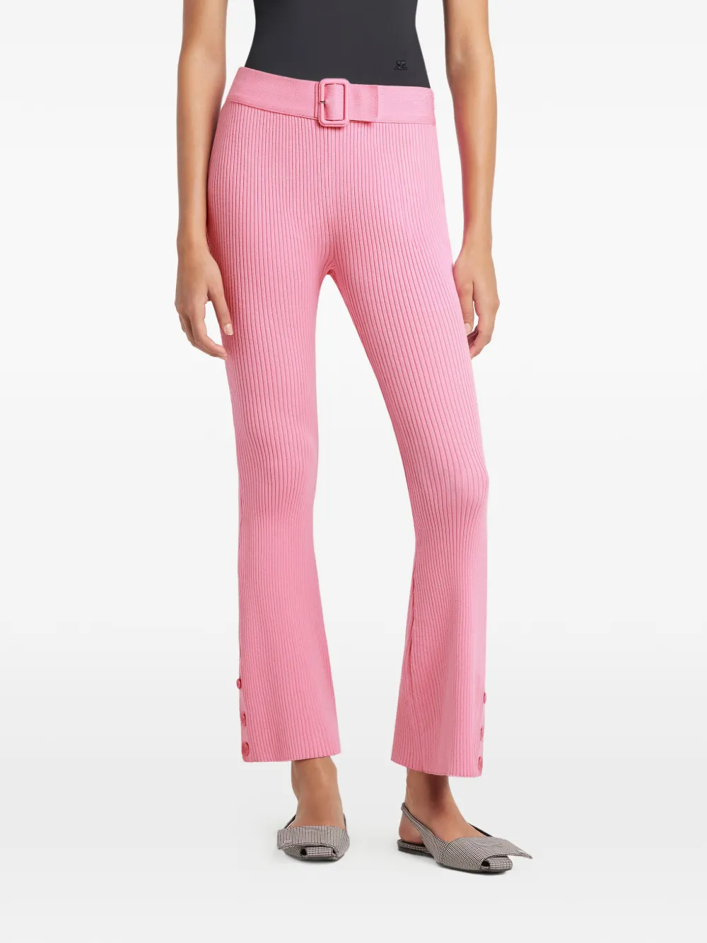 Courrèges Ribgebreide broek Roze