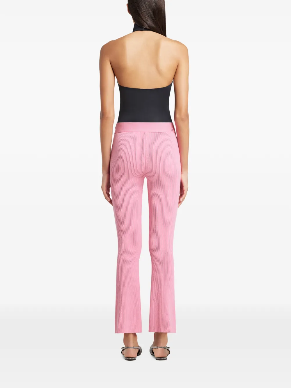  Courrèges Ribbed-knit Belted Trousers - Pink 