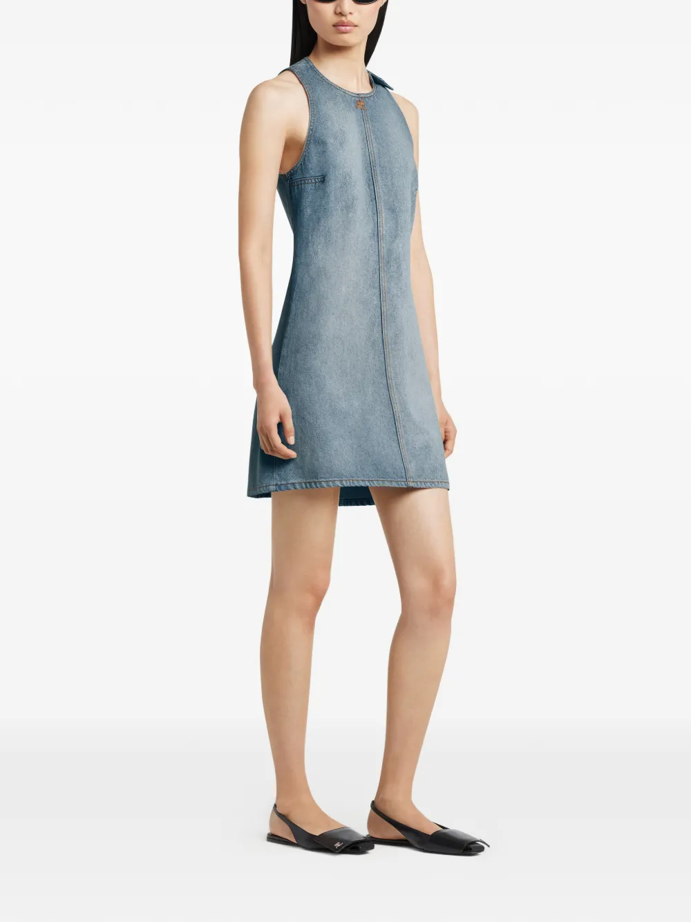 Courrèges Mouwloze denim jurk Blauw