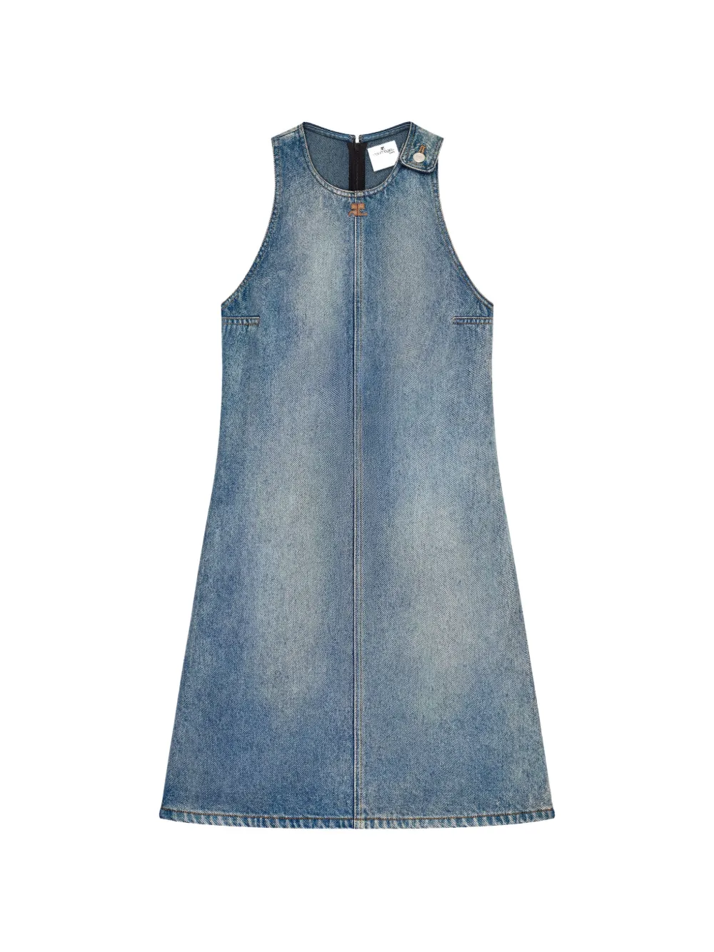 Courrèges Mouwloze denim jurk Blauw