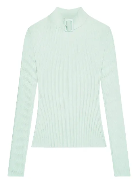 Courrèges buckle-neck ribbed sweater
