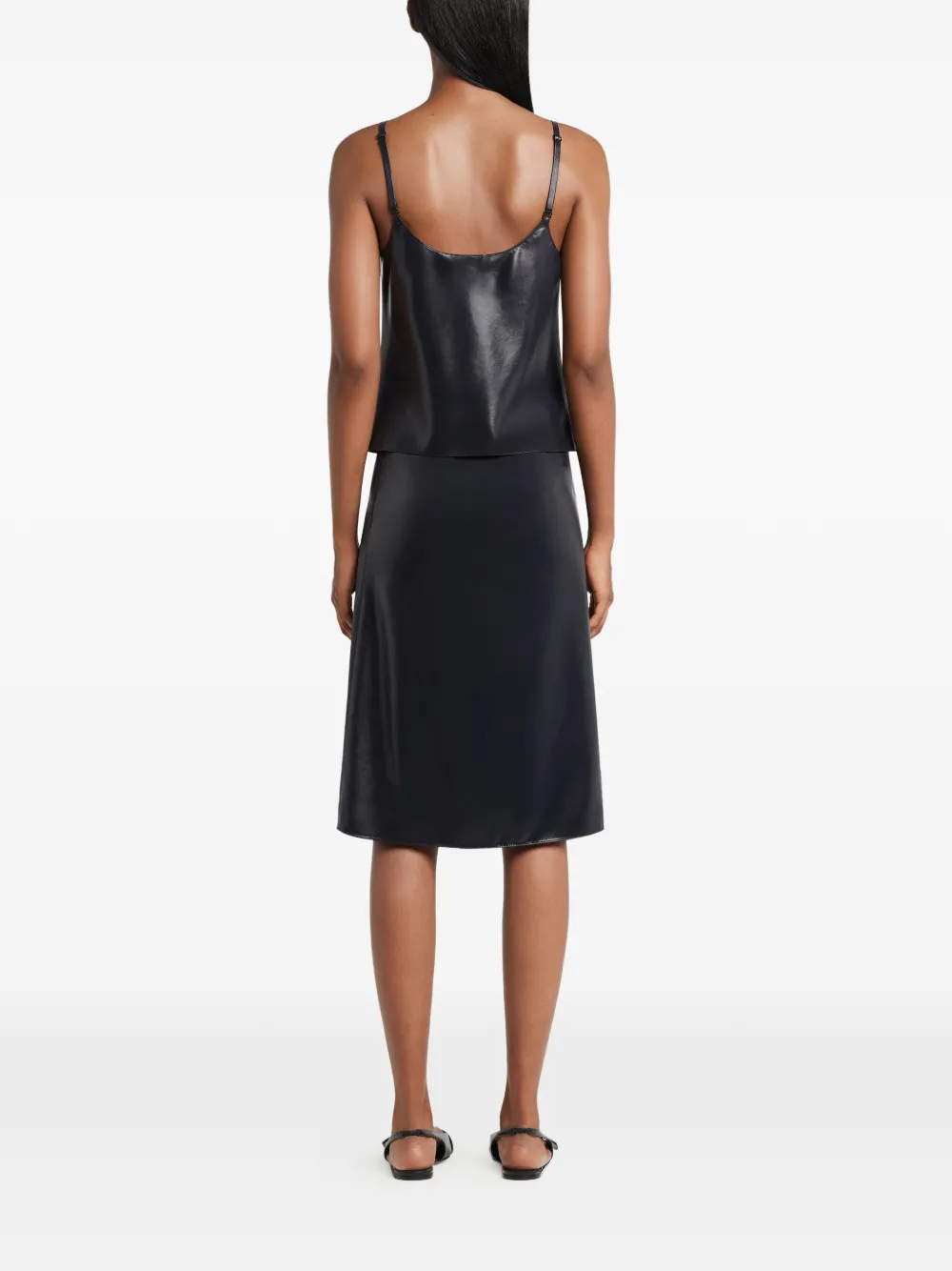 Courrèges Midi-rok met geborduurd logo Zwart