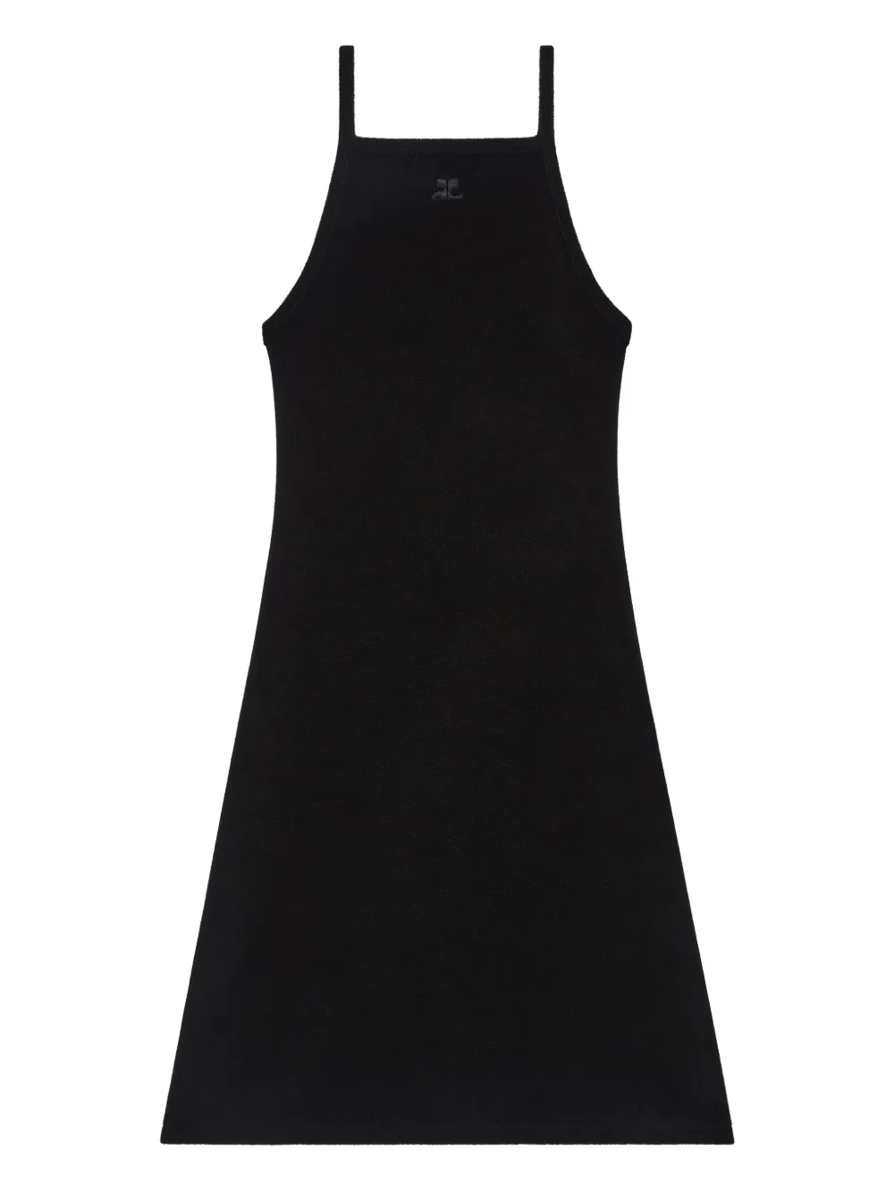 Courrèges Abito corto con logo - Nero
