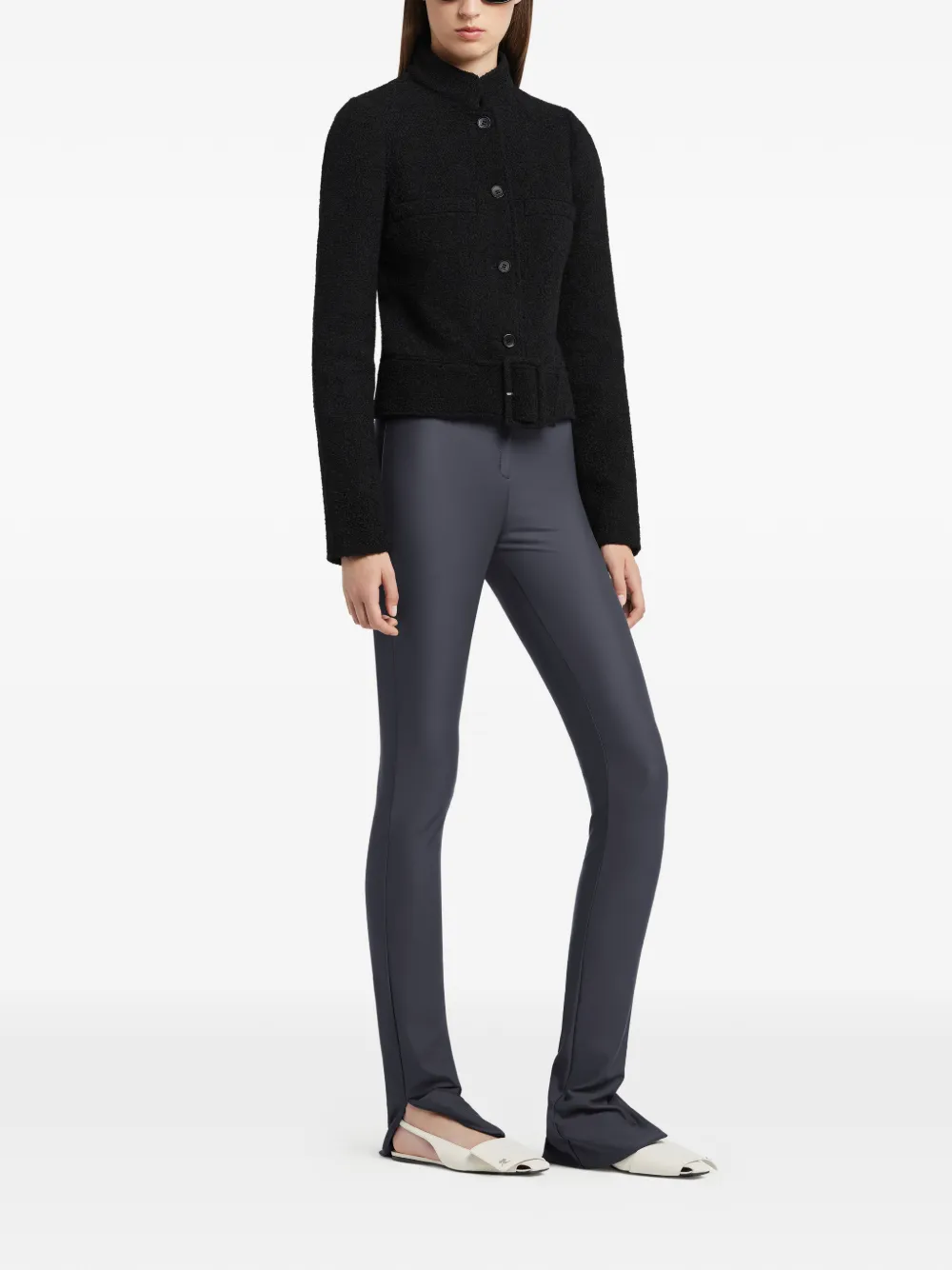 Courrèges Jersey broek met gespdetail Grijs