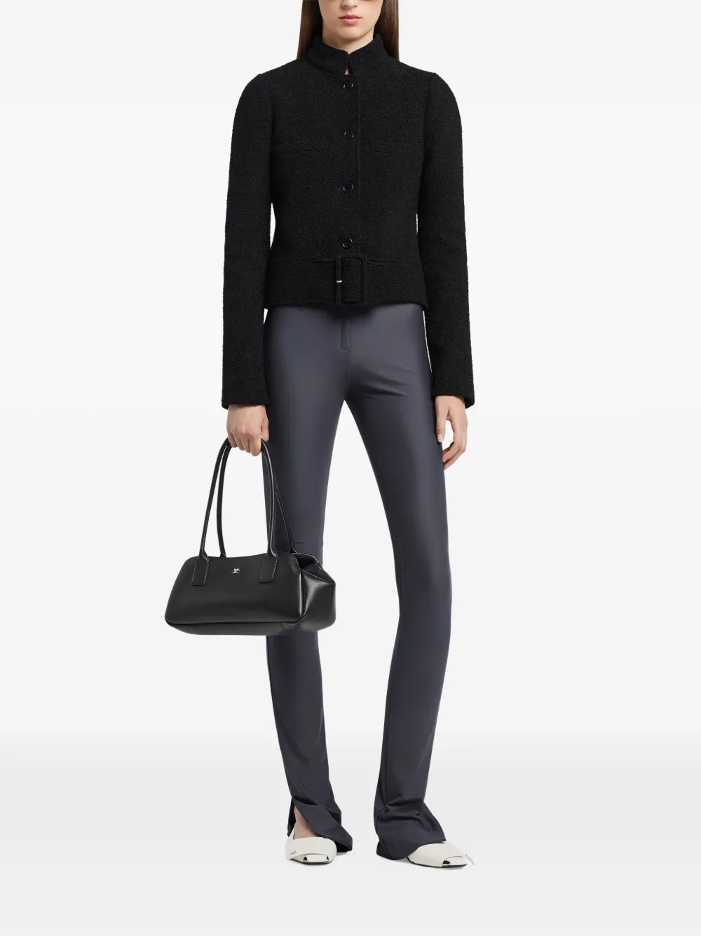 Courrèges Jersey broek met gespdetail - Grijs