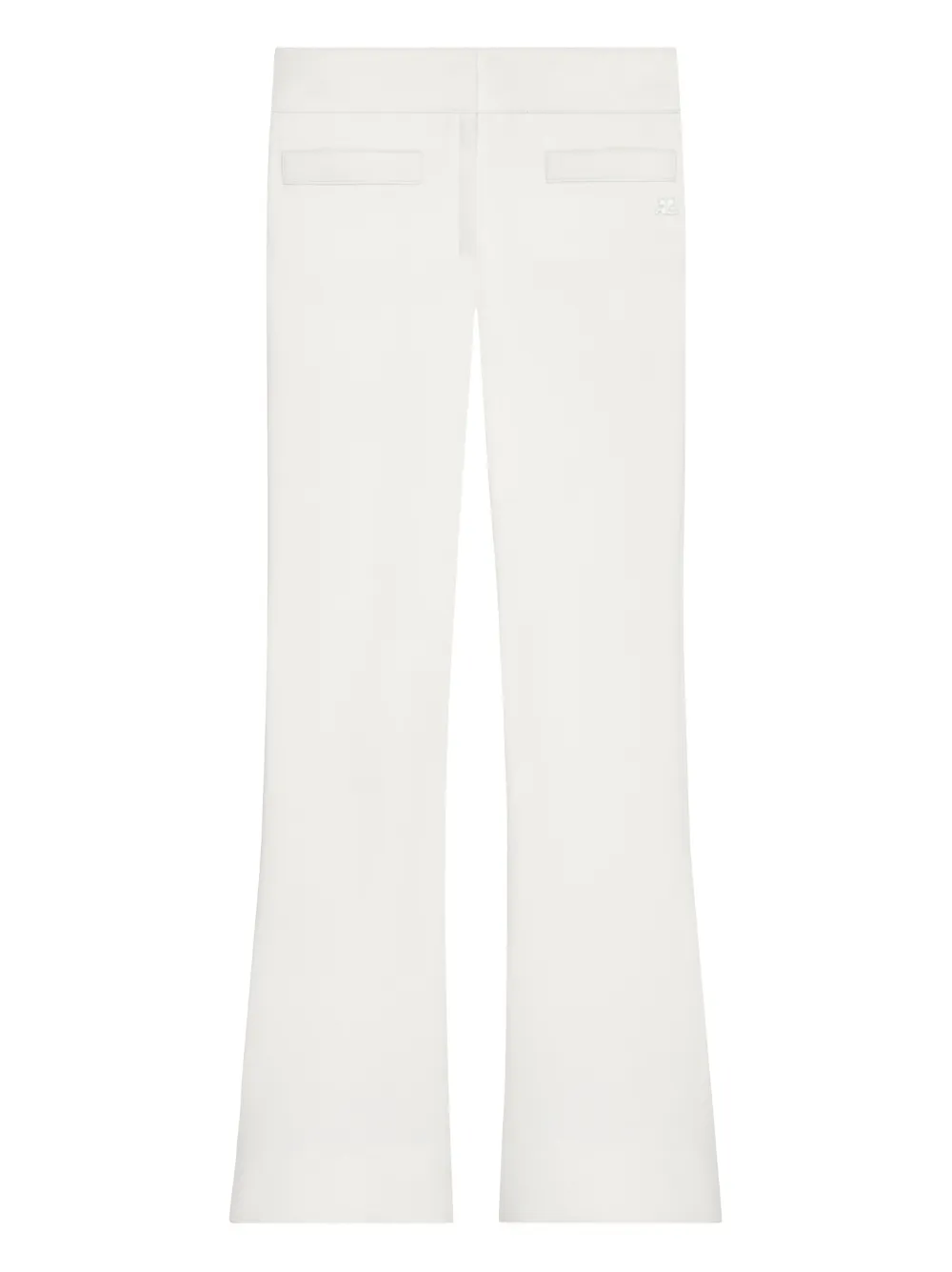 Courrèges Logo-detail Bootcut Trousers In White