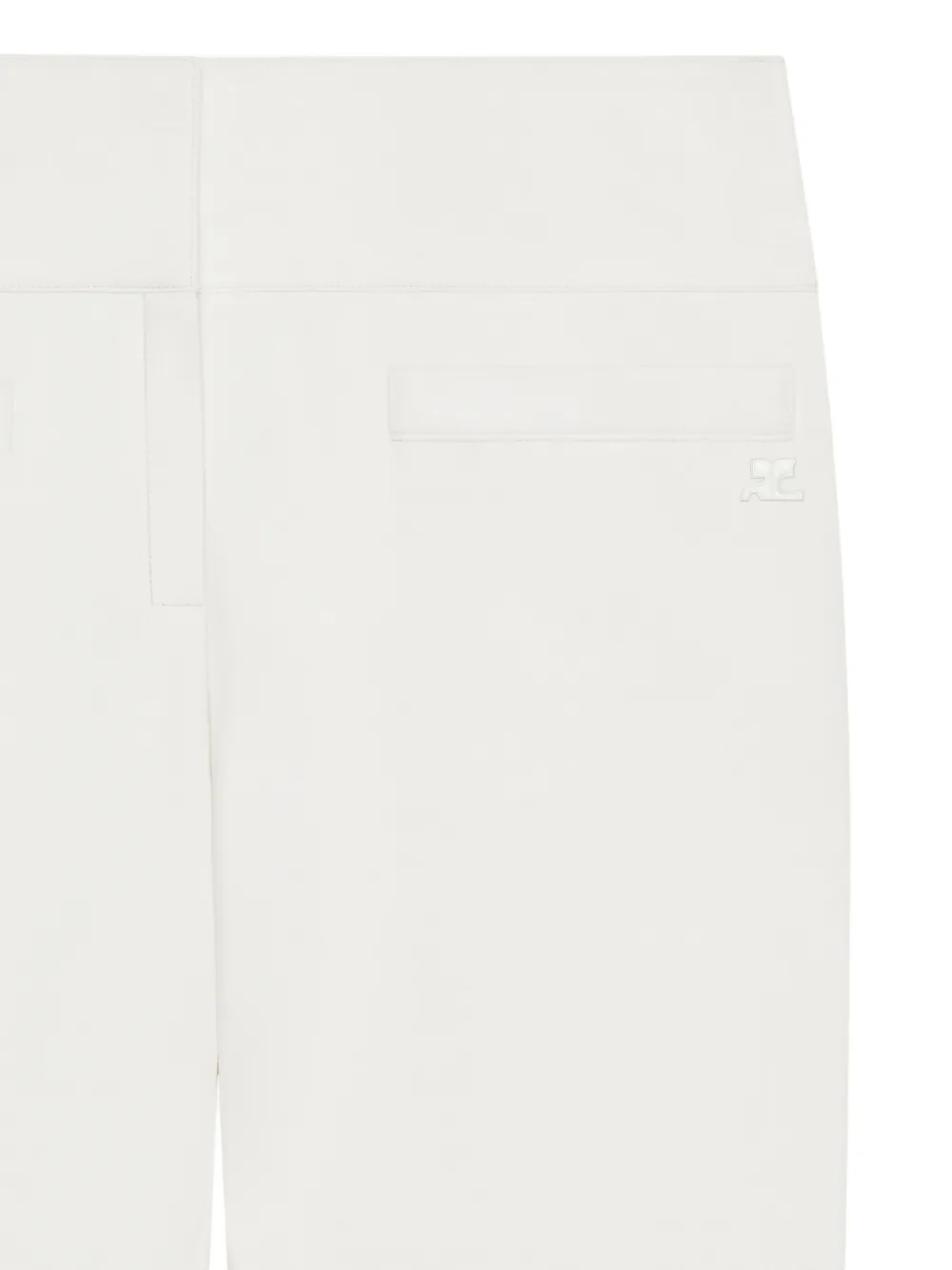 Courrèges Logo-detail Bootcut Trousers In White