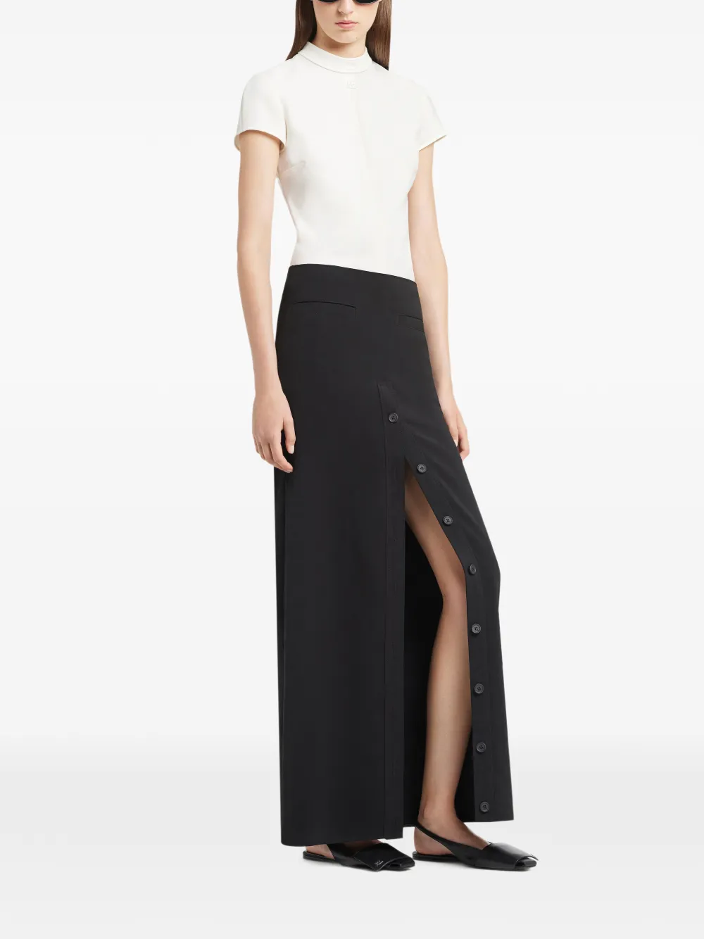 Courrèges Heritage crêpe blouse met korte mouwen Wit