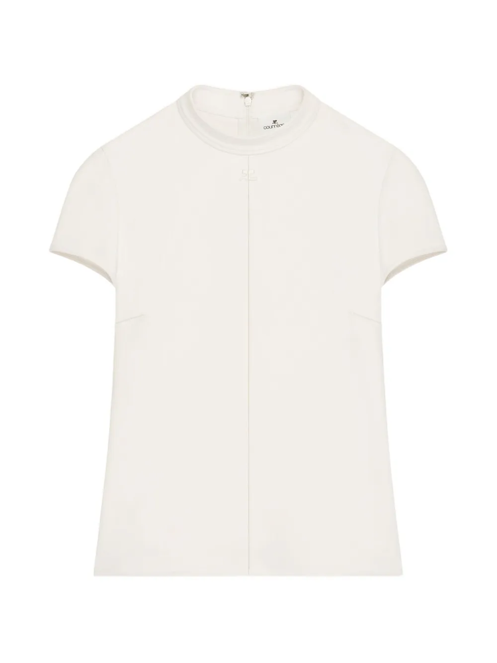 Courrèges Heritage crêpe blouse met korte mouwen Wit
