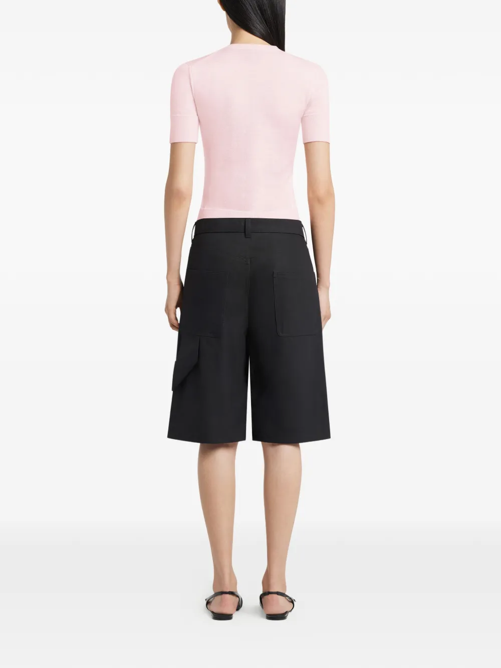 Courrèges T-shirt van merinowol met korte mouwen Roze