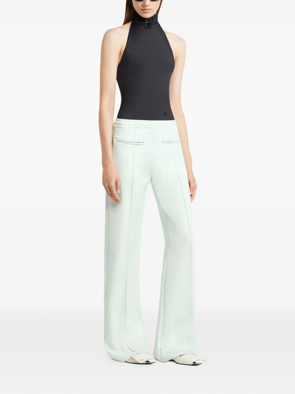 Courrèges Zip-pocket Track Pants In White