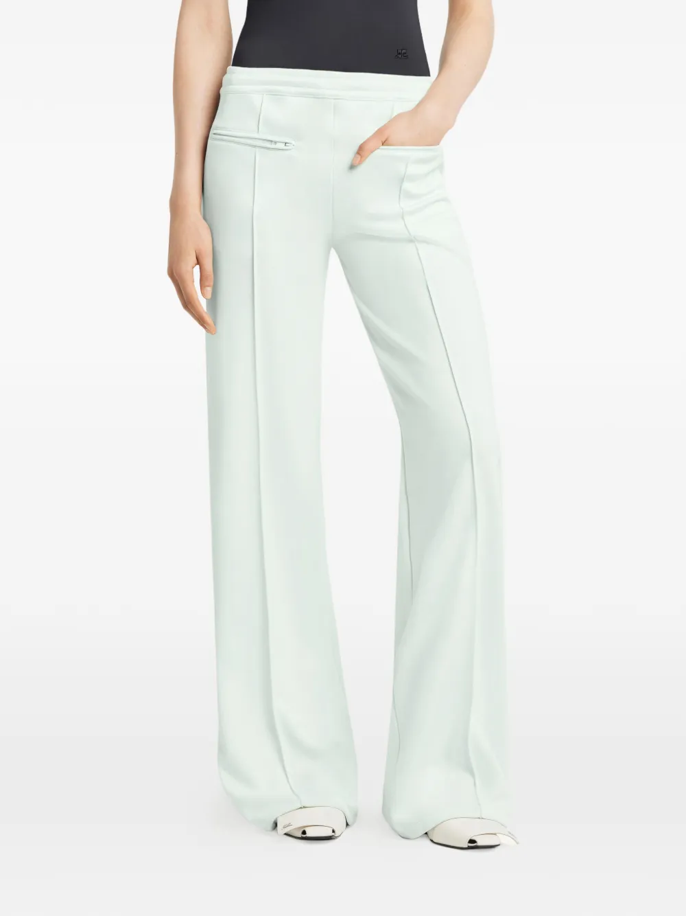 Courrèges Zip-pocket Track Pants In White