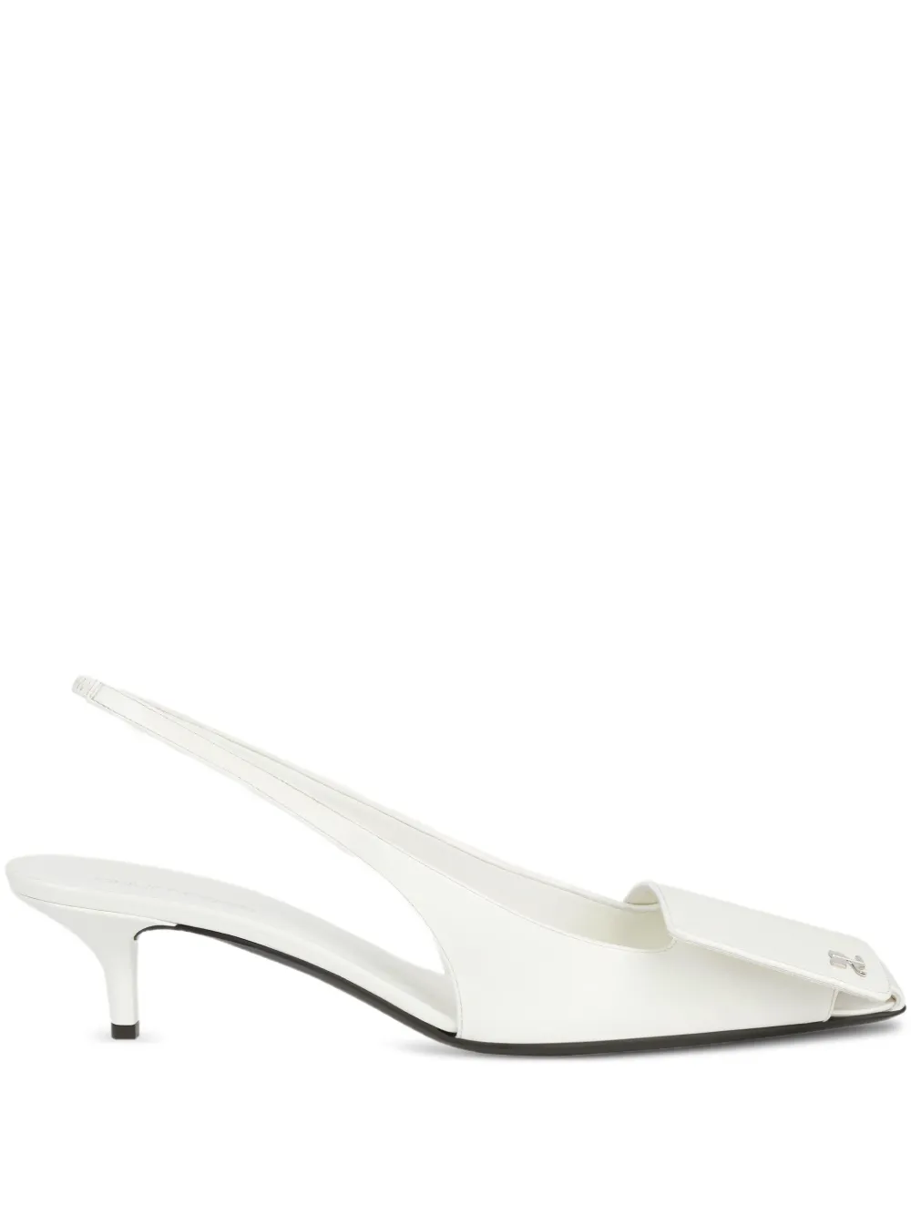 Courrèges 45 mm slingback pumps met logoplakkaat Wit