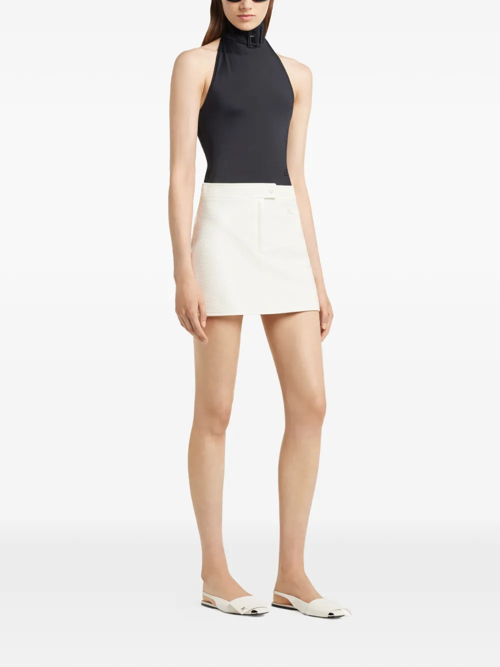 Courrèges Mini-rok met logo Wit