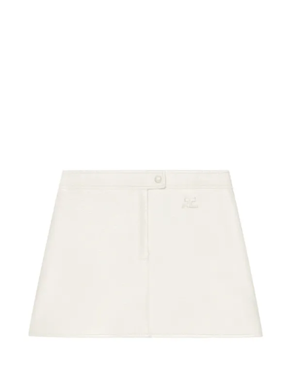 Courrèges Reedition Vinyl Mini Skirt in White