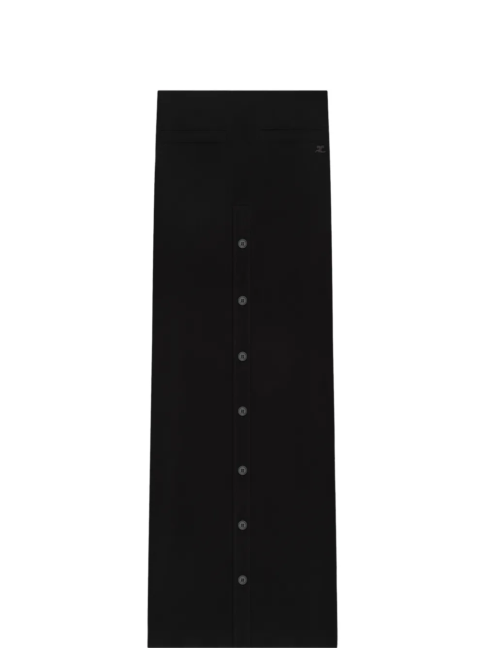Courrèges buttoned long skirt - Nero